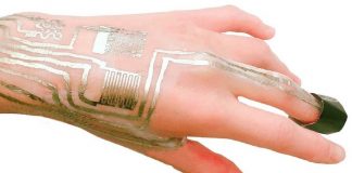 실온서 피부에 전자회로 인쇄 생체데이터 모니터링